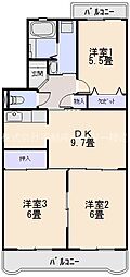 ラークヒル 3DKの間取図画像