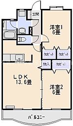 T・クライス 2LDKの間取図画像