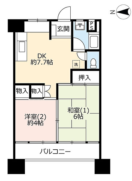 UR井土ヶ谷東 ｜神奈川県横浜市南区井土ケ谷下町(賃貸マンション2DK・11階・44.28㎡)の写真 その2