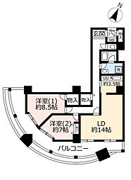 アルテ横浜 2LDKの間取図画像