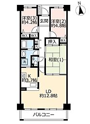 UR都市機構シティコート元住吉壱番館 3LDKの間取図画像