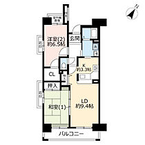 URサンラフレ百合ヶ丘  ｜ 神奈川県川崎市麻生区百合丘2丁目（賃貸マンション2LDK・9階・65.15㎡） その2