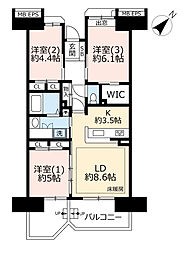 UR都市機構ビーコンヒル能見台サウスヒル6番館 3LDKの間取図画像