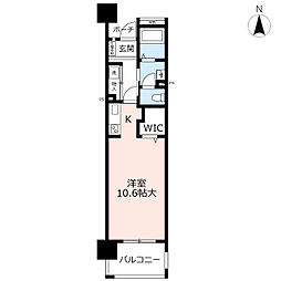アーベインルネス長浜 1DKの間取図画像