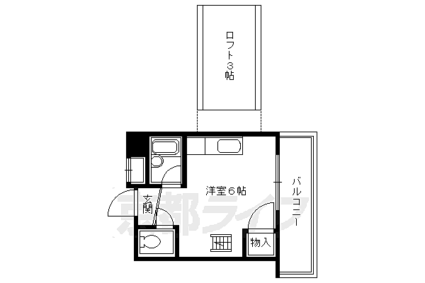 マウンテンヴィレッジ 402｜京都府京都市右京区西京極西向河原町(賃貸マンション1R・4階・21.00㎡)の写真 その2