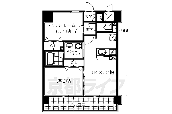 エステムプラザ京都河原町通 303｜京都府京都市下京区紺屋町(賃貸マンション2LDK・3階・42.43㎡)の写真 その2