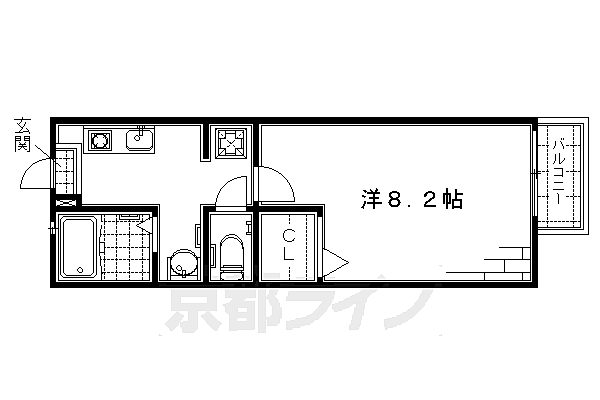 メゾン・ド・深草エル 215｜京都府京都市伏見区深草出羽屋敷町(賃貸アパート1K・2階・25.50㎡)の写真 その2