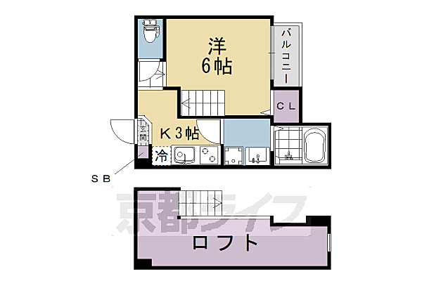 イロハ　淀下津町 203｜京都府京都市伏見区淀下津町(賃貸アパート1K・2階・20.66㎡)の写真 その2