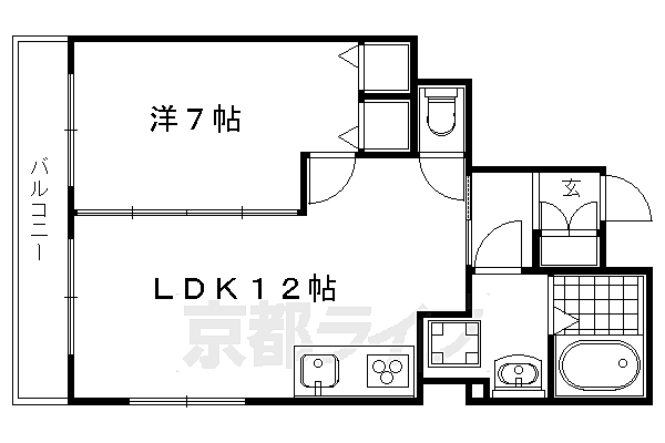 メゾンドココ 202｜京都府京都市下京区薬園町(賃貸マンション1LDK・2階・42.50㎡)の写真 その2