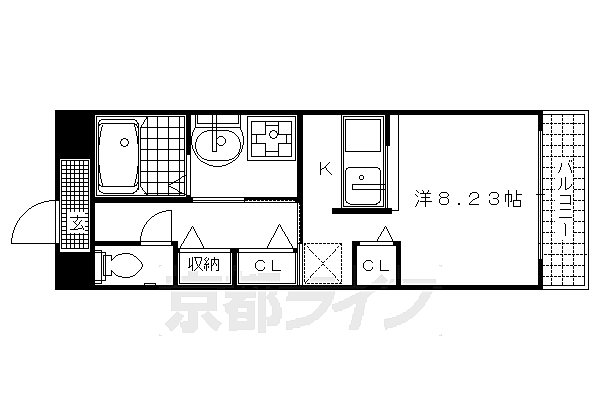 京都府京都市右京区鳴滝松本町(賃貸マンション1R・1階・30.98㎡)の写真 その2