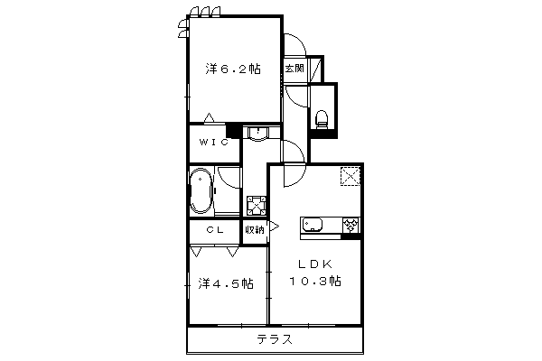 京都府京都市右京区嵯峨広沢池下町(賃貸アパート2LDK・1階・52.81㎡)の写真 その2