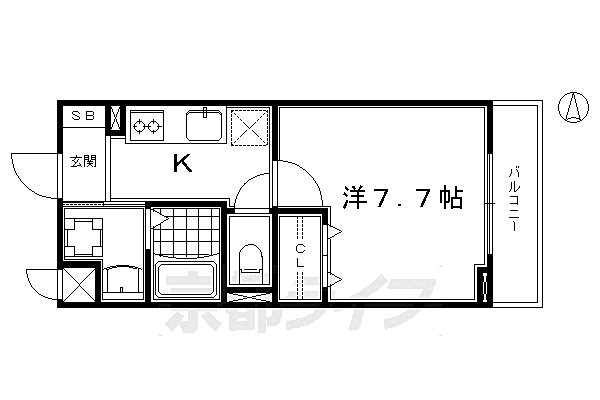 ブライトマーチ　タナカ 210｜京都府京都市南区吉祥院石原町(賃貸マンション1K・2階・26.94㎡)の写真 その2