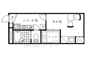 京都府京都市右京区西院乾町（賃貸アパート1K・1階・19.87㎡） その2