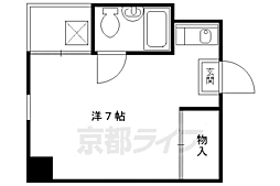 ウイッシュ河原町 ワンルームの間取図画像