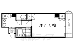 阪急京都本線 大宮駅 徒歩6分の賃貸マンション 5階1Kの間取り