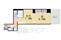 カーサ高辻 1DKの間取図画像