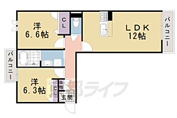 シャーメゾンつじ 2LDKの間取図画像