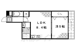 プリエ深草 1LDKの間取図画像