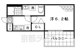 ワイズ七瀬川 1Kの間取図画像