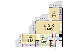 グランピーノ伏見桃山 3LDKの間取図画像