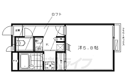 レオパレスイン京都 1Kの間取図画像