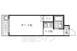 パサージュM 1Kの間取図画像