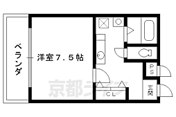 コーポ安田 1Kの間取図画像