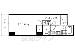 グランレブリー寺町松原 1Kの間取図画像
