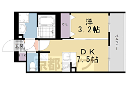 ファステート京都ステーションウォズ 1DKの間取図画像