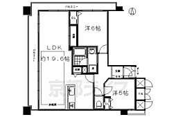 パデシオン京都駅北 2LDKの間取図画像