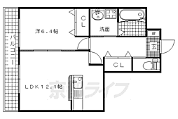 フレーヴァー七瀬川 1LDKの間取図画像