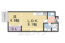 モア五条2 1LDKの間取図画像