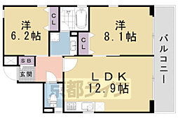 ウィステリア 2LDKの間取図画像
