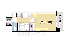 アクロス京都西大路 1Kの間取図画像