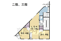 京都グランデ二条駅南 2LDKの間取図画像