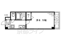 リバース桐山 1Kの間取図画像