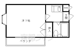 アークハイツ城南宮 1Kの間取図画像