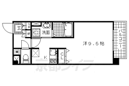 ヴァン・ヴェール 1Kの間取図画像