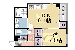 Le・佐女牛井 1LDKの間取図画像
