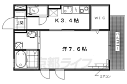 サンシャイン朱雀A棟 1Kの間取図画像