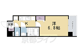 プレサンス京都室町通紫水 1Kの間取図画像