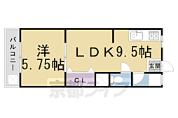木村工業マンション 1LDKの間取図画像