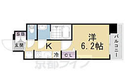プレサンスTHEKYOTO粋都 1Kの間取図画像