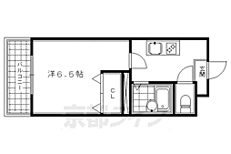 シャイン東山 1Kの間取図画像
