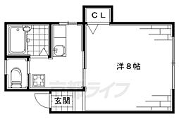 竹谷マンション東棟 1Kの間取図画像