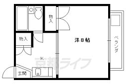 クレセント・ヴィラ 1Kの間取図画像