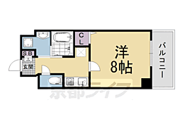 アスヴェル京都堀川高辻 1Kの間取図画像