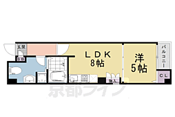 モア・河原町 1LDKの間取図画像