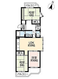 UR都市機構アーバンドエル白鳥公園 3LDKの間取図画像