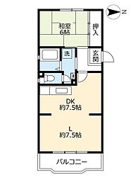 UR都市機構アーバニア滝子南 1LDKの間取図画像